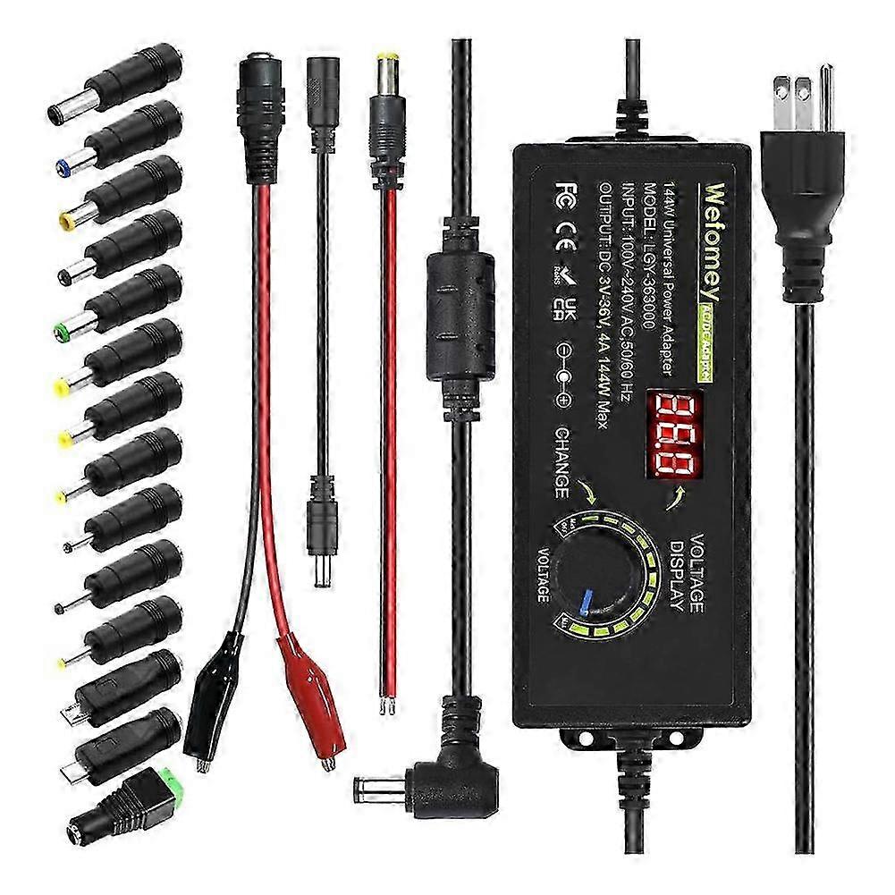 Adjustable 3V-36V 4A 144W Universal AC/DC Power Supply Adapter