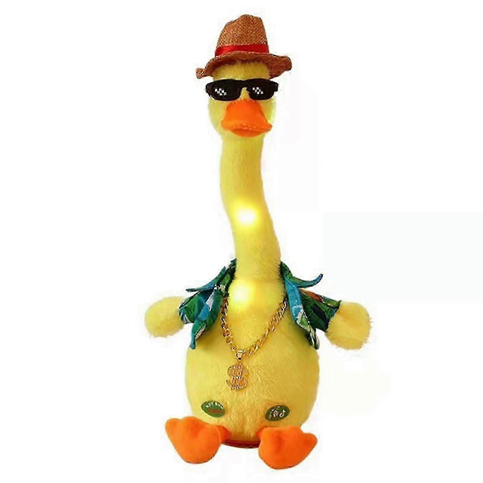 Dancing Singing Duck Toy Repeating Talking Wiggle Electric Duck Plush Toys For Kids Adults