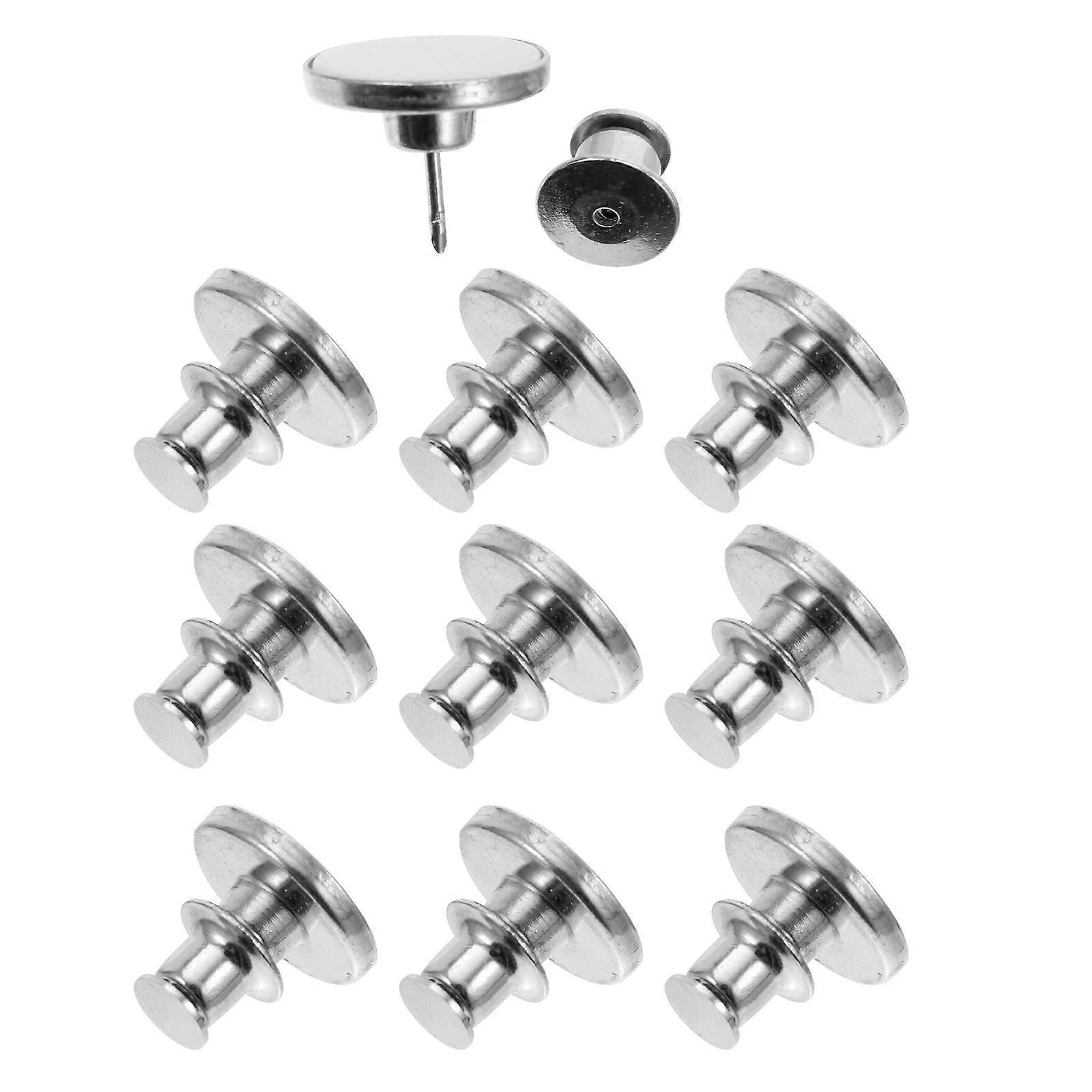 White Alloy Instant Jean Buttons for Pants 10 Pieces Small and Compact