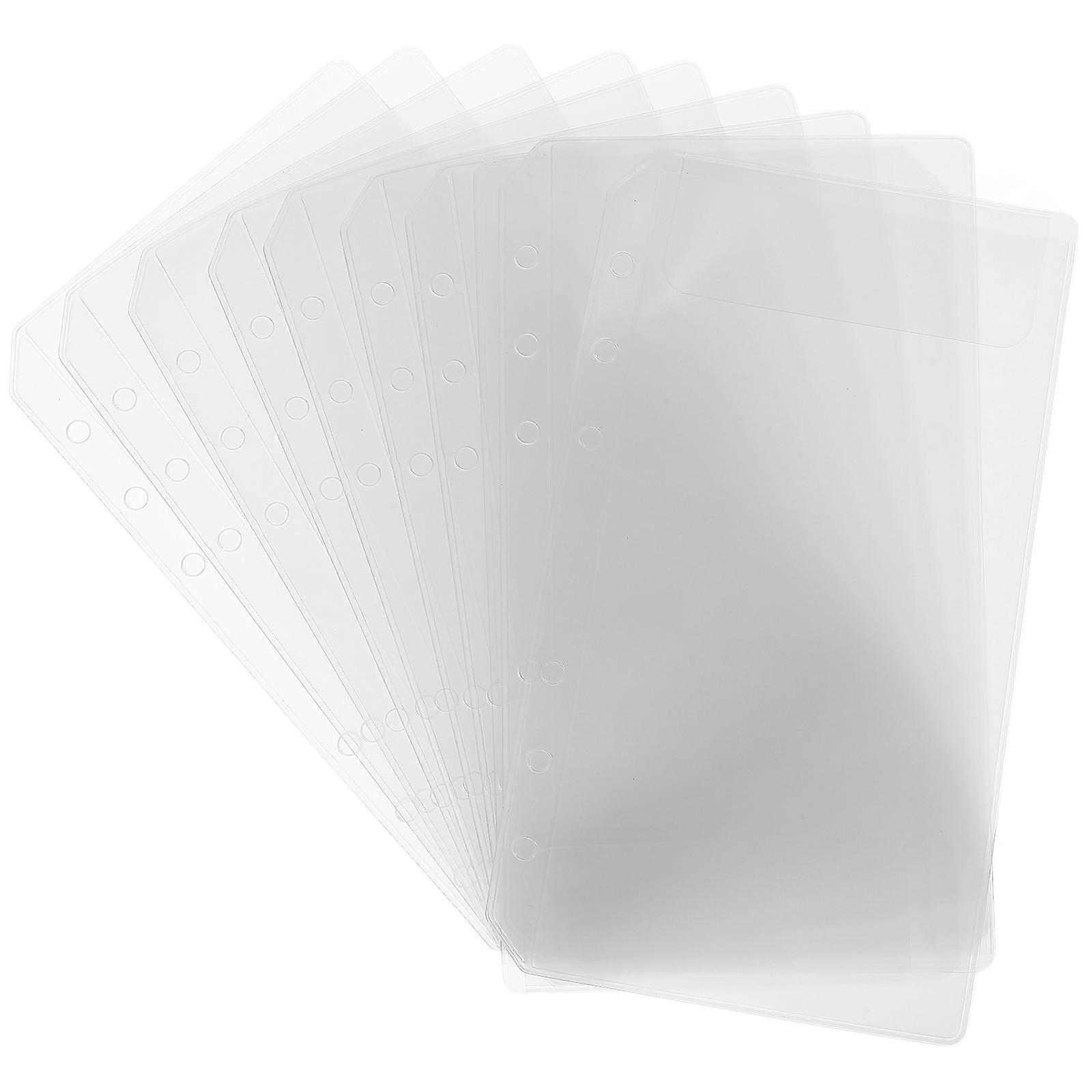 10pcs Clear Document Storage Pouch with Key Compartments for Receipts, Bills, and Organized Paperwork – White PP Binder Bag