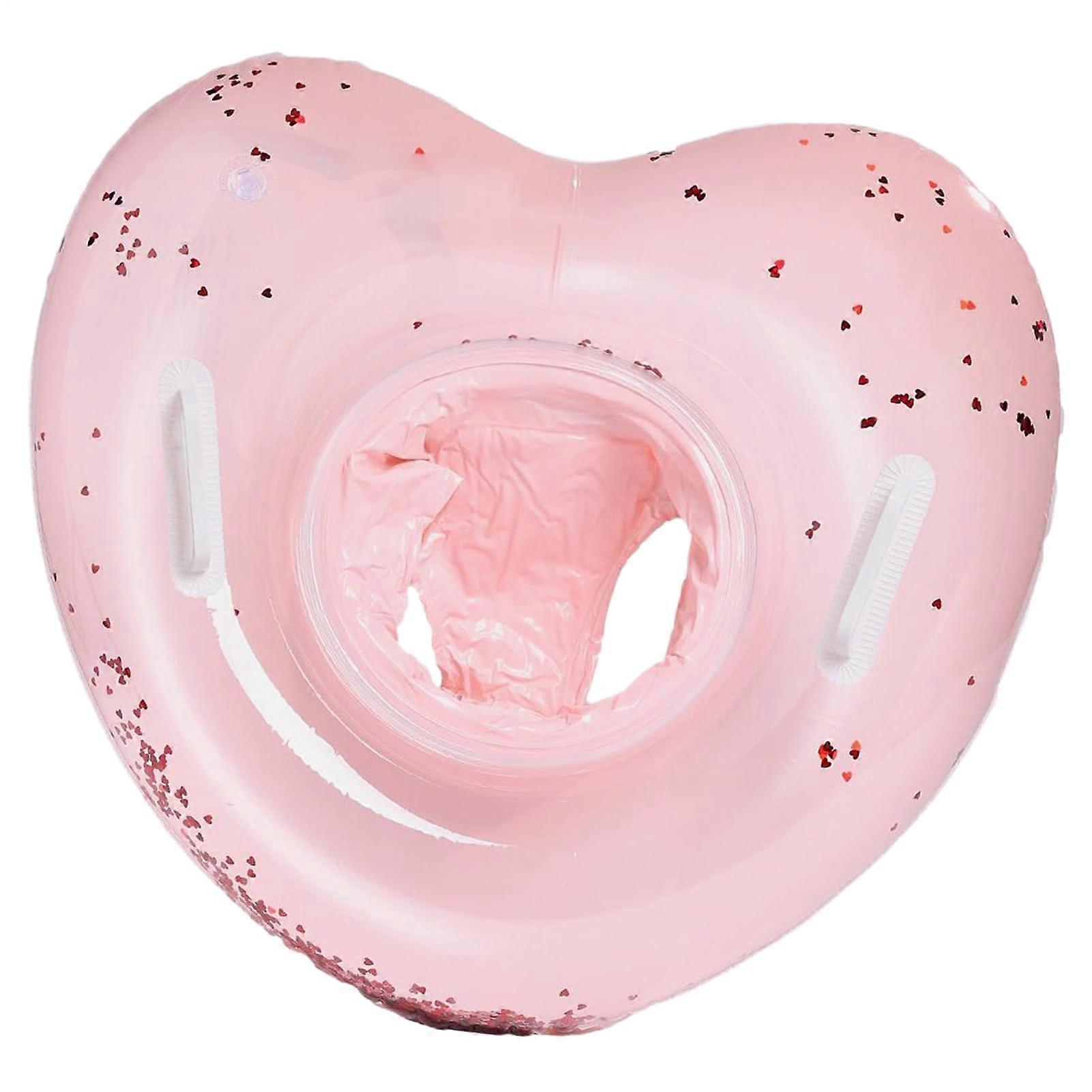 Children's Pool Floaties, Pool Rings, HeartShaped Inflatable Float with Handles