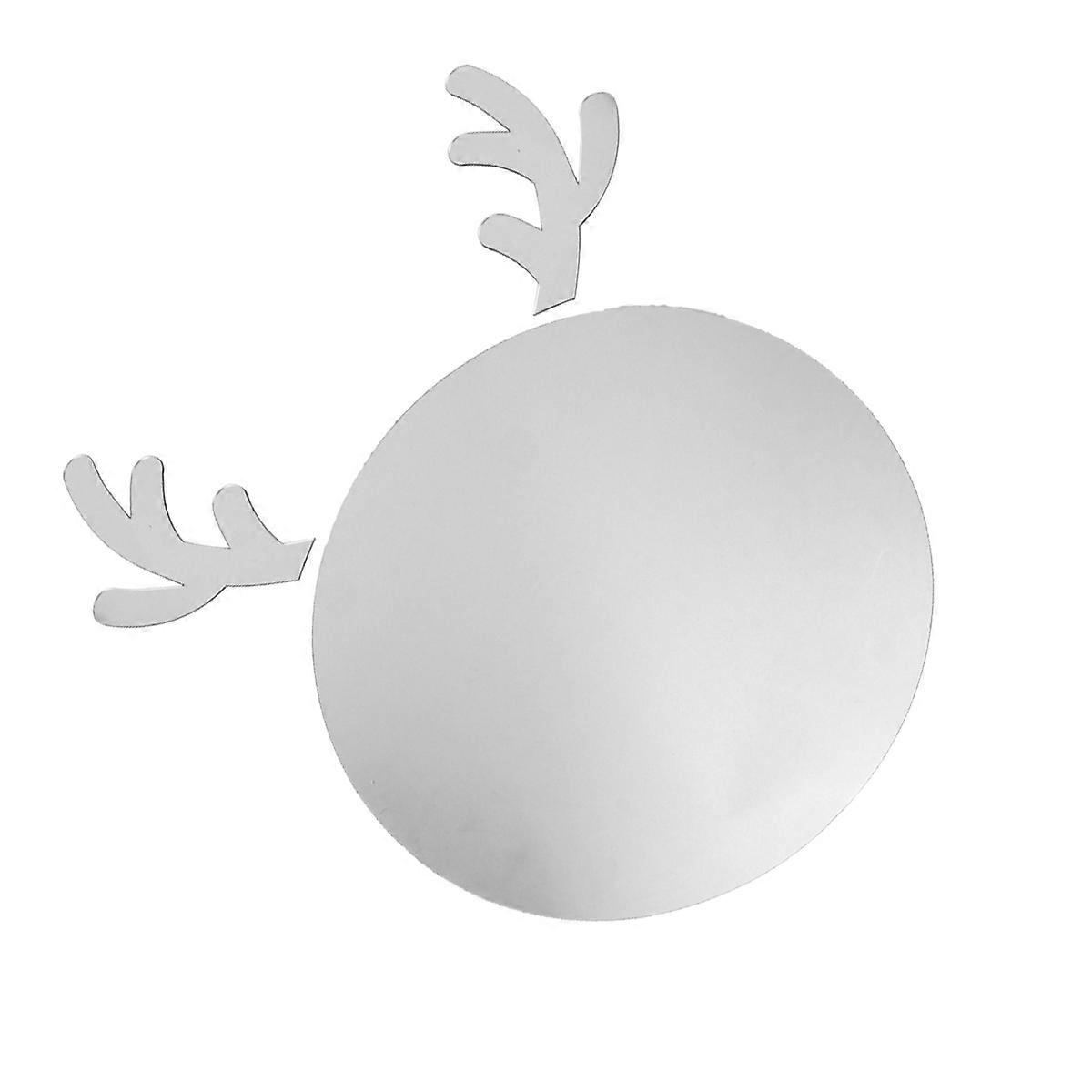 Mirror Sticker Acrylic Elk Shape Childrens Room Decor Silver 29x29cm Mirror Function 1 Set