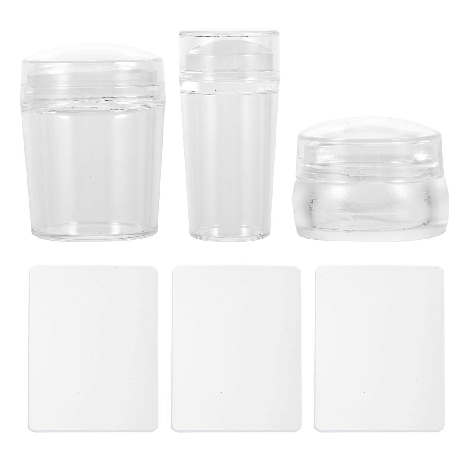 3 Sets Reusable Nail Art Stampers with Transparent Handles – DIY Manicure Tools for Easy and Creative Nail Designs