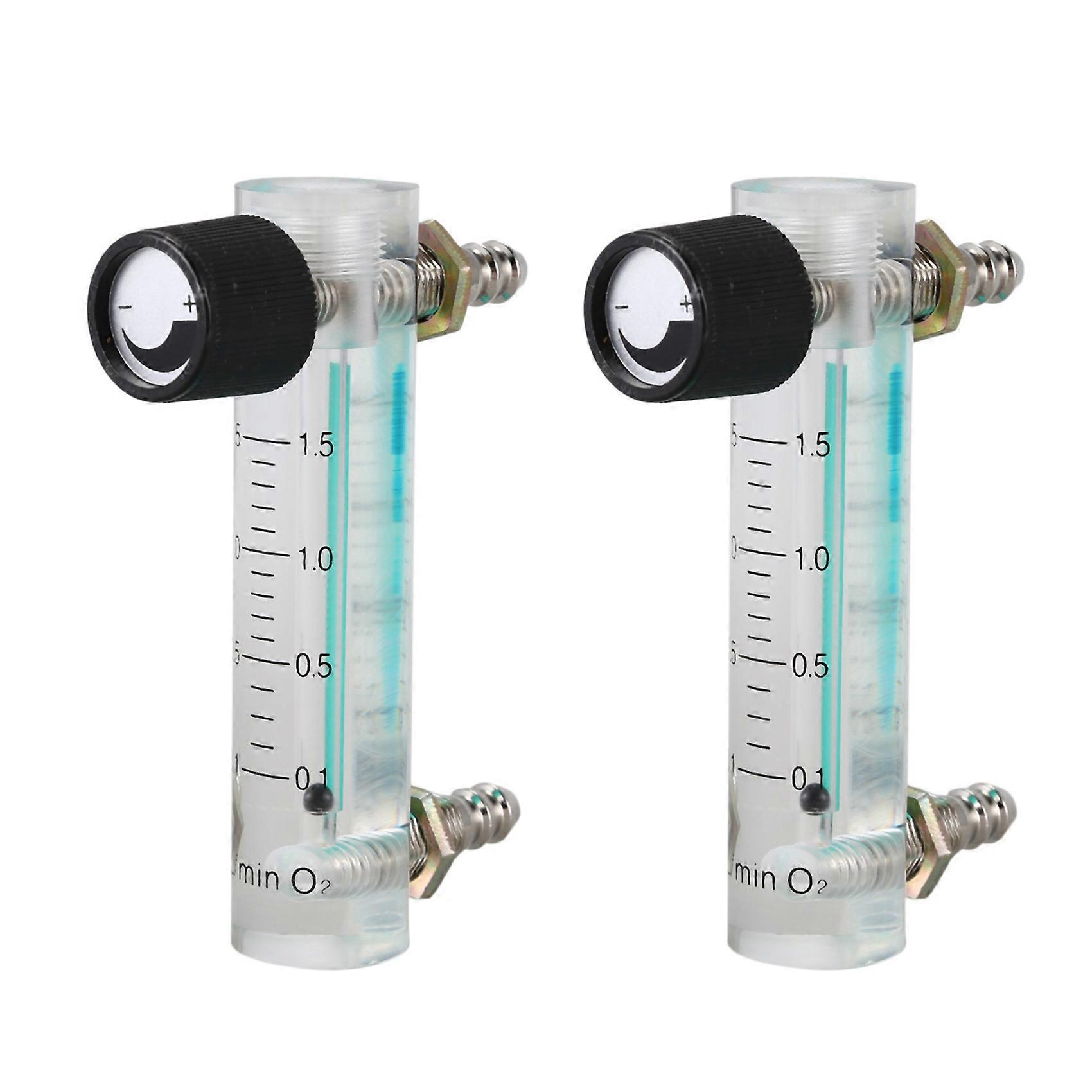 2X 0.1-1.5LPM 1.5L Oxygen Flow Meter Flowmeter with Control Valve for Oxygen Air Gas