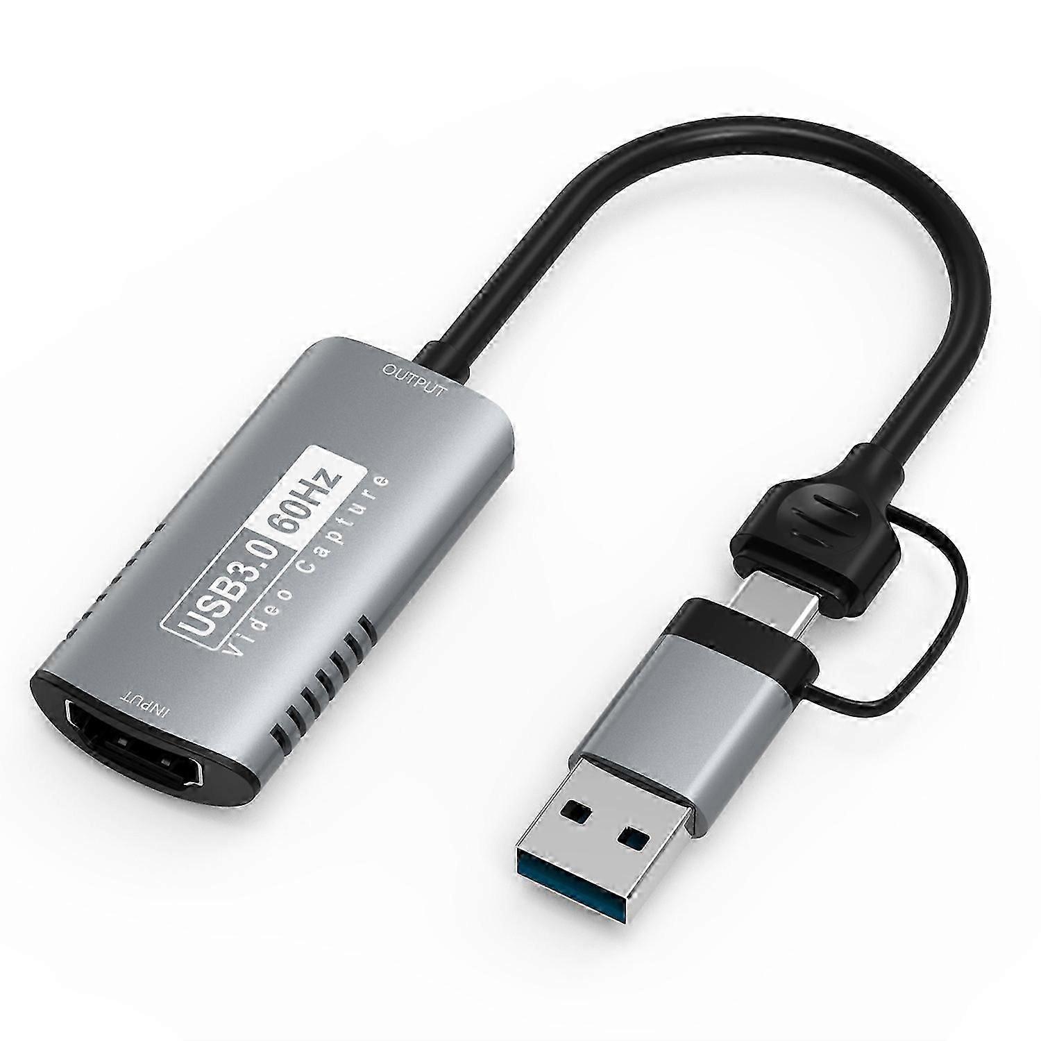 2025 new style high quality Type A HDMI to USB3.0 + Type-C 4K HD Adapter 1080P