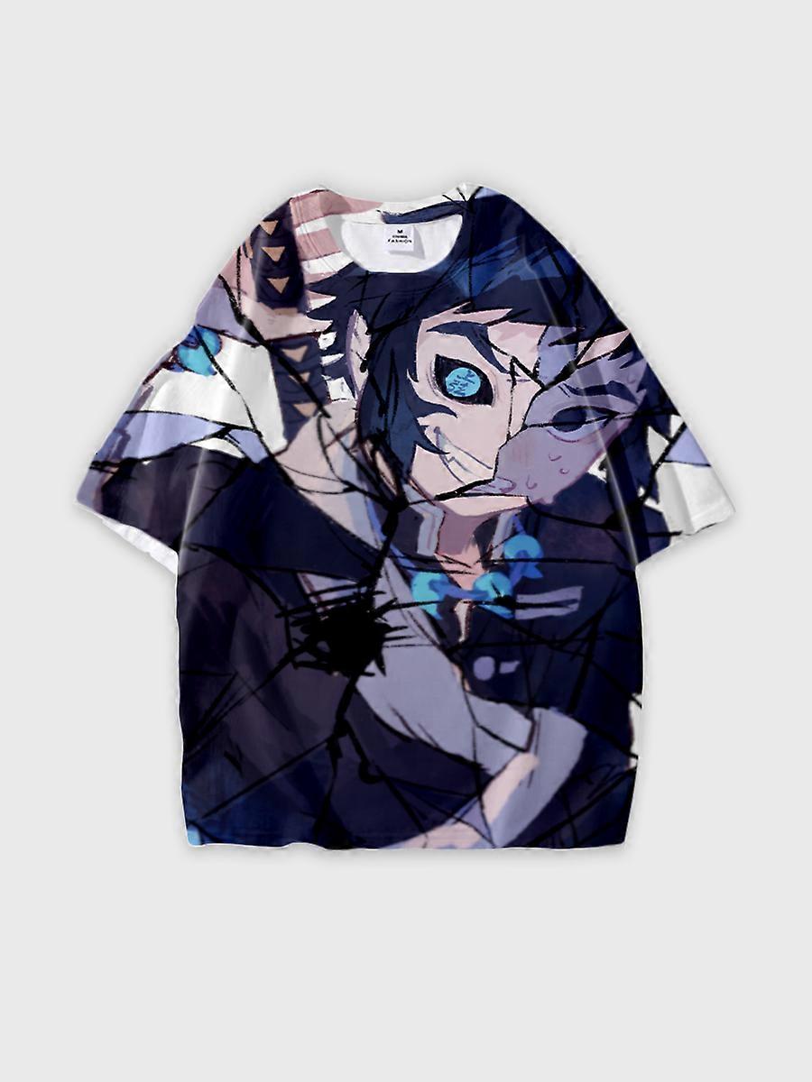 T-shirt round neck Character Pattern loose short sleeve P595