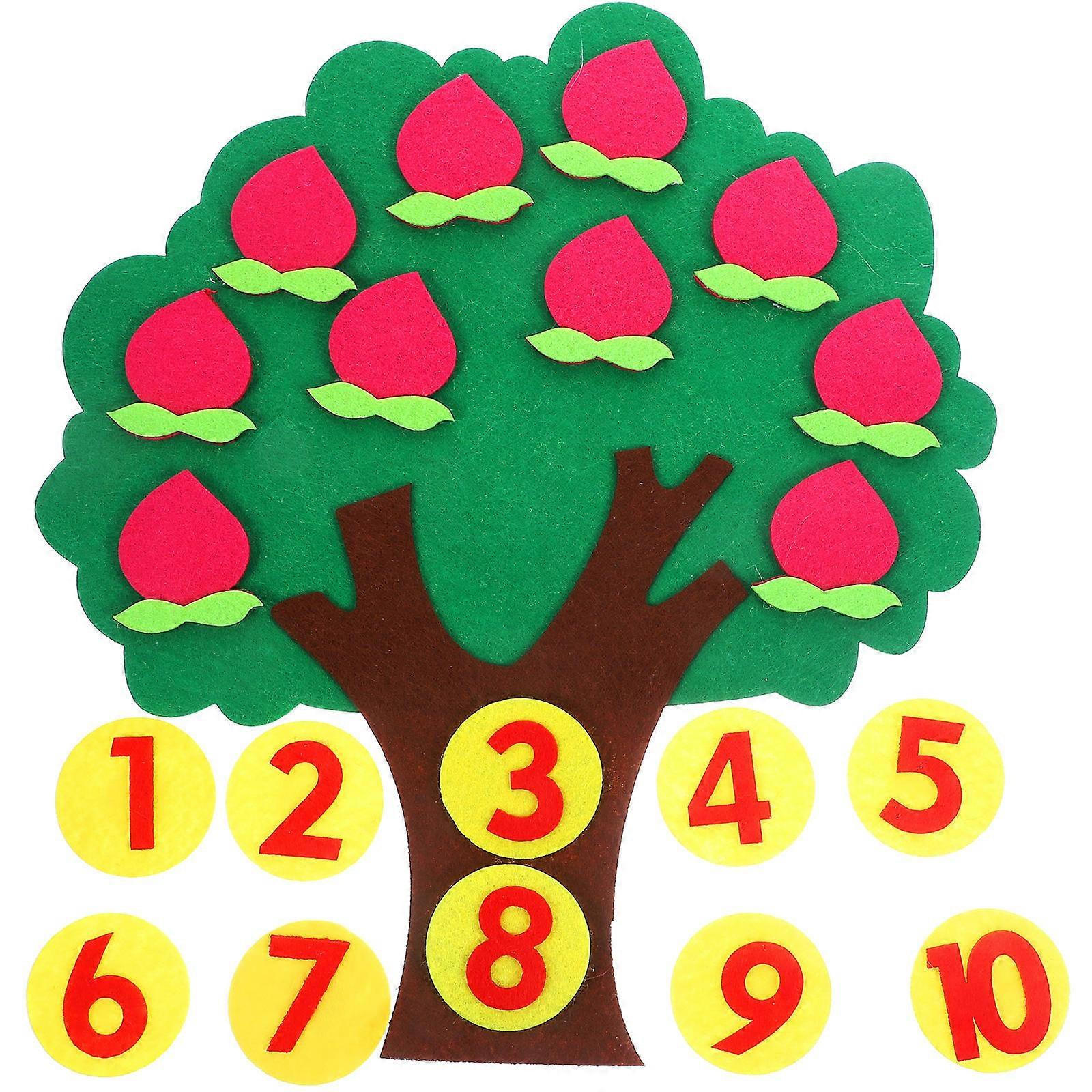 Educational Fruit Tree Math Matching Puzzle Counting Game for Early Learning and Hand Eye Coordination Development