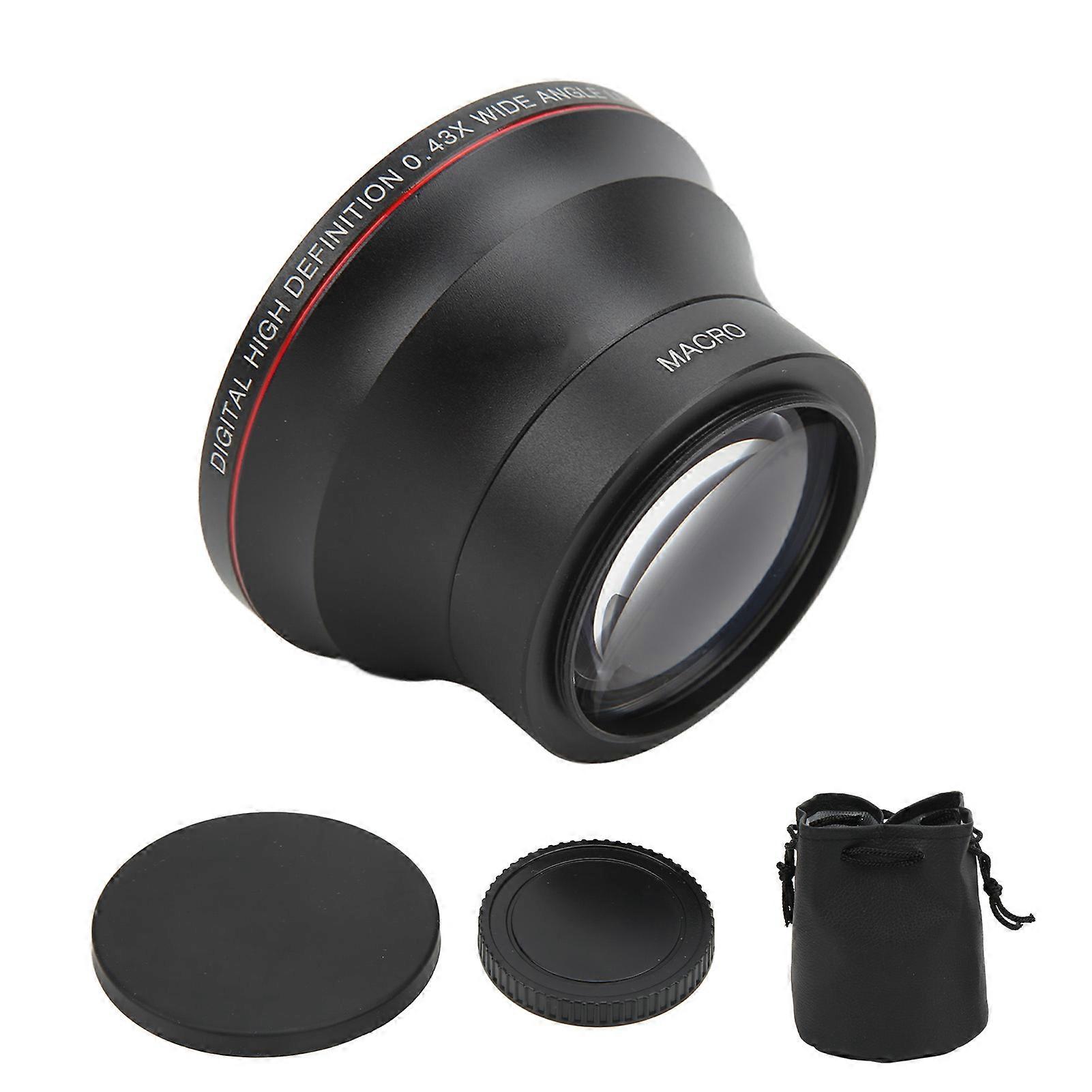52mm 0.43X Wide Angle Lens Optical Glass Camera Lens with Macro Lens for Landscape Photography