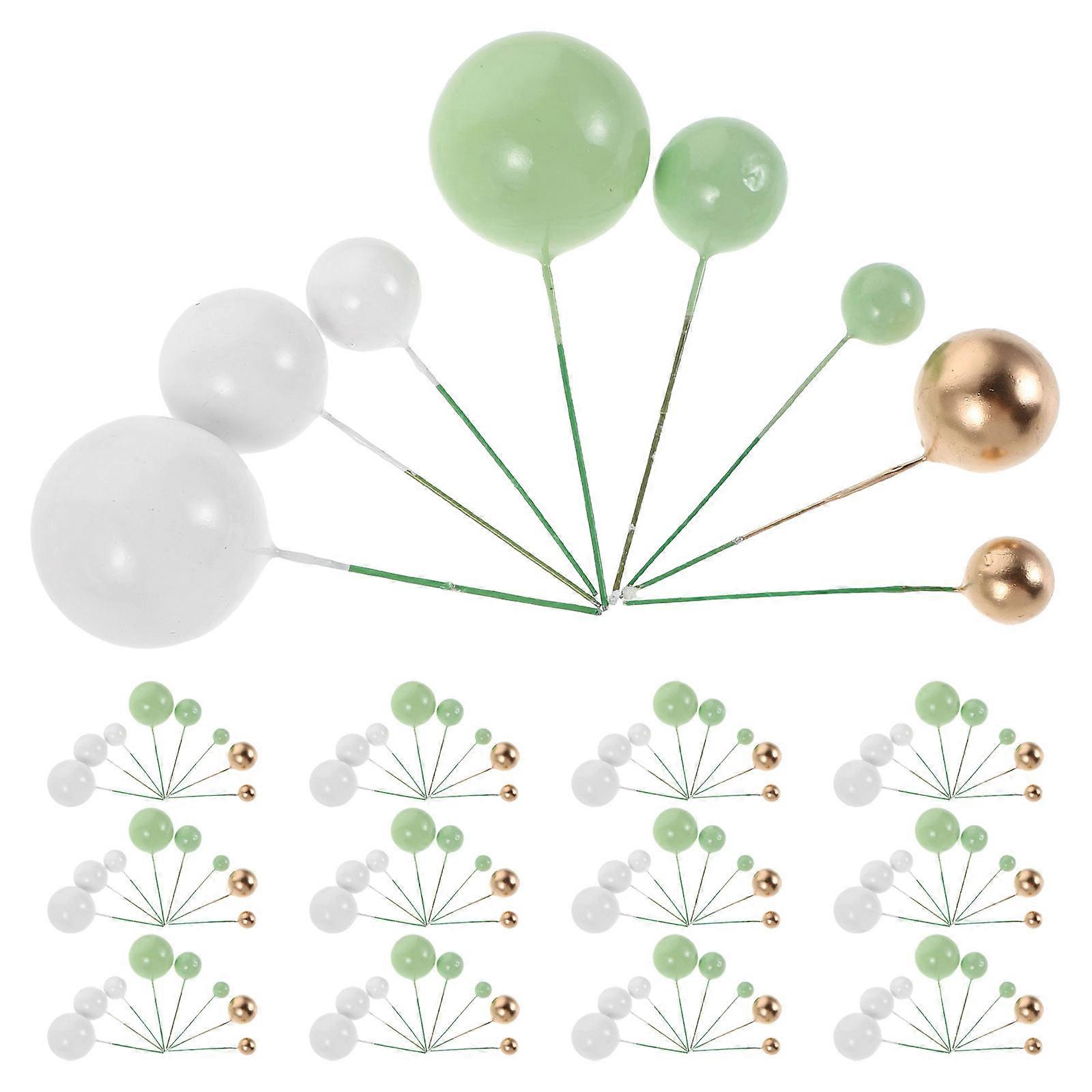 Assorted Color Balls Cake Toppers for Decoration 108Pcs Foam Inserts
