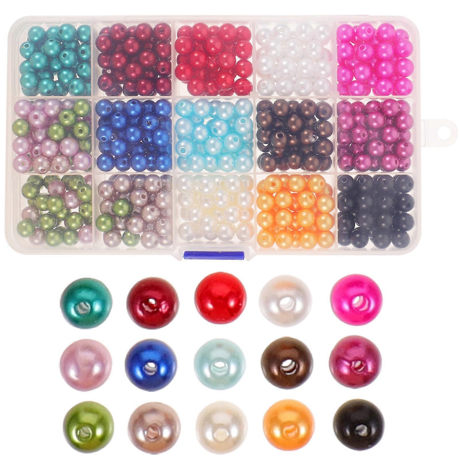 Elegant Artificial Pearl Beads for DIY Jewelry Crafting Assorted Color ABS Material 1 Box