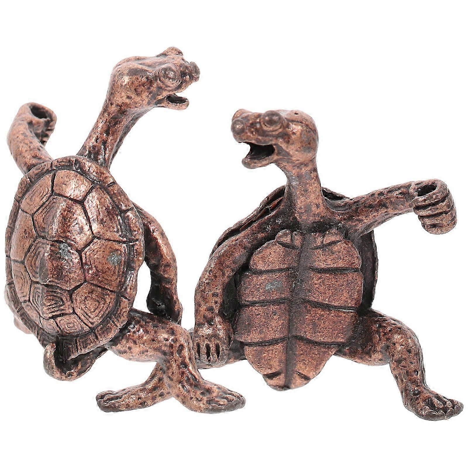 Antique Turtle Shaped Incense Holder 2Pack For Meditation Space Vintage Look 4X4X2Cm Air Purification