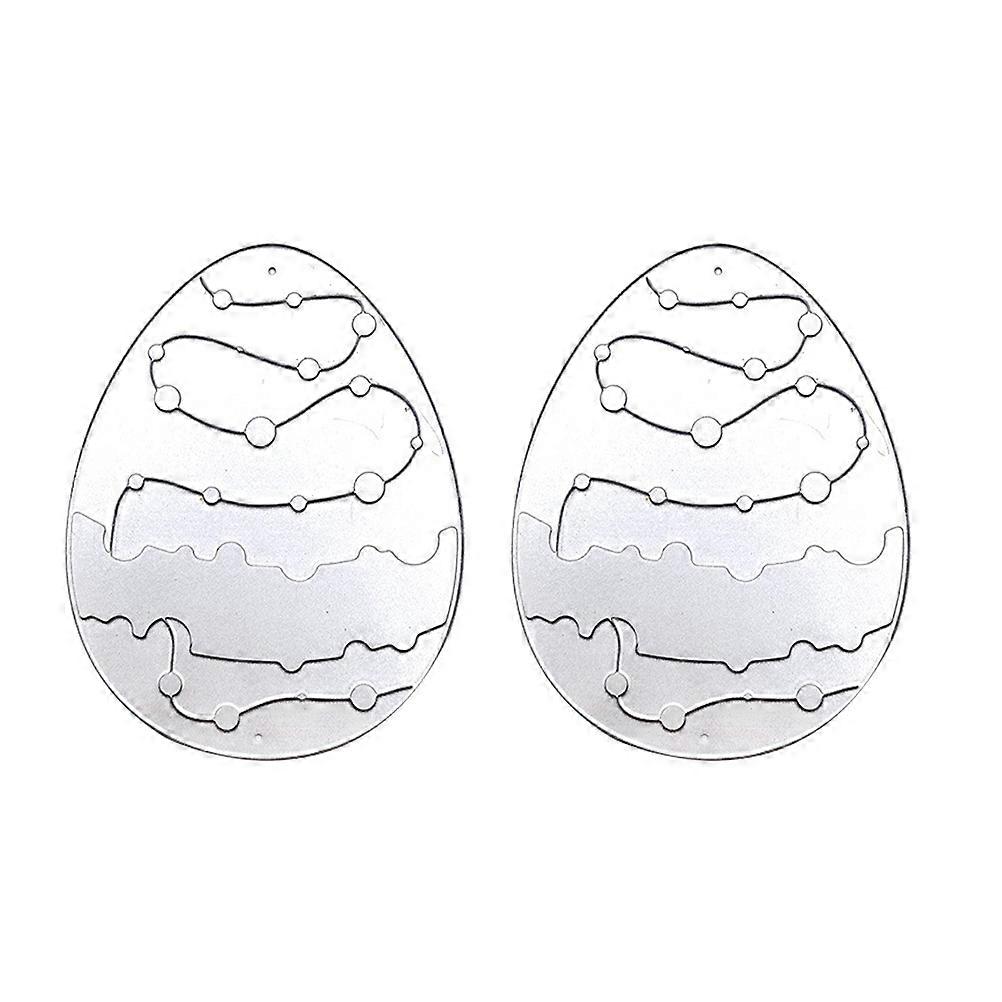 Handmade Egg Pattern Stencils For Card Making DIY Artists 9X7CM Silver 2Pcs