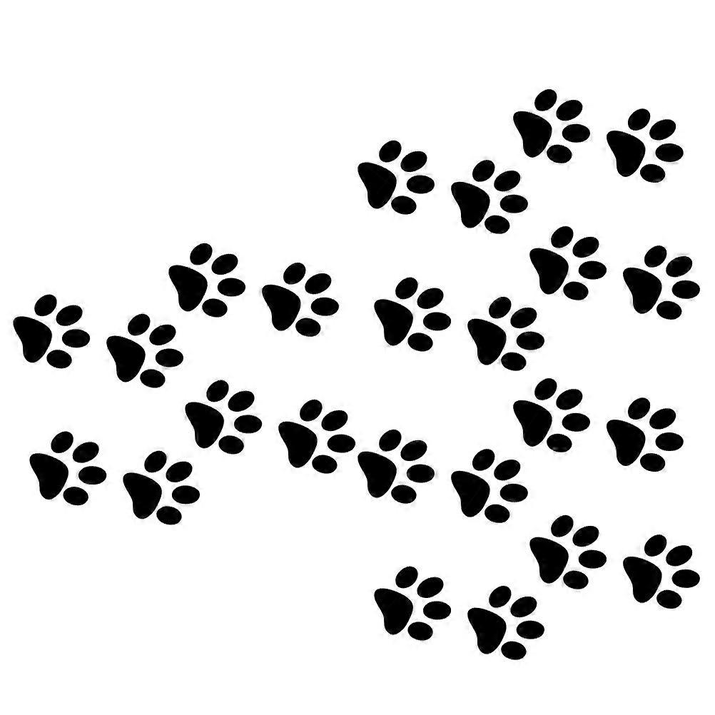 24Pcs Cat Footprint Car Sticker Perfect For Car Decoration 2.3X2.3Cm Black PVC Adhesive