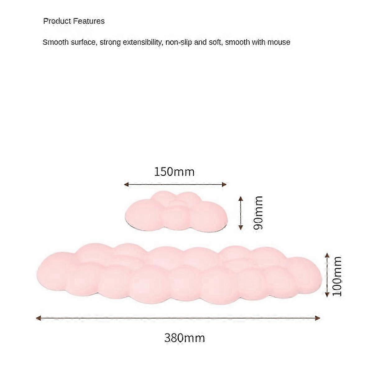 1Set Cloud Wrist Rest Ergonomic Mousepad Keyboard Mouse Pad Pink