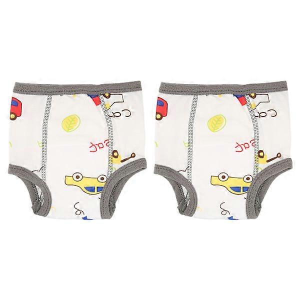 Baby Bomull Träningsbyxor Stark Absorberande Bomull Unisex Småbarn Pottträning Underkläder Grå Bil 1T
