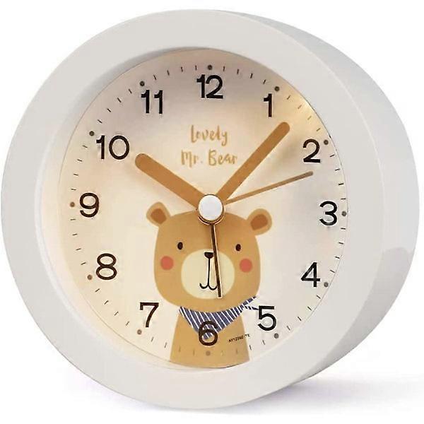 Children's clock without ticking, loud travel alarm clock