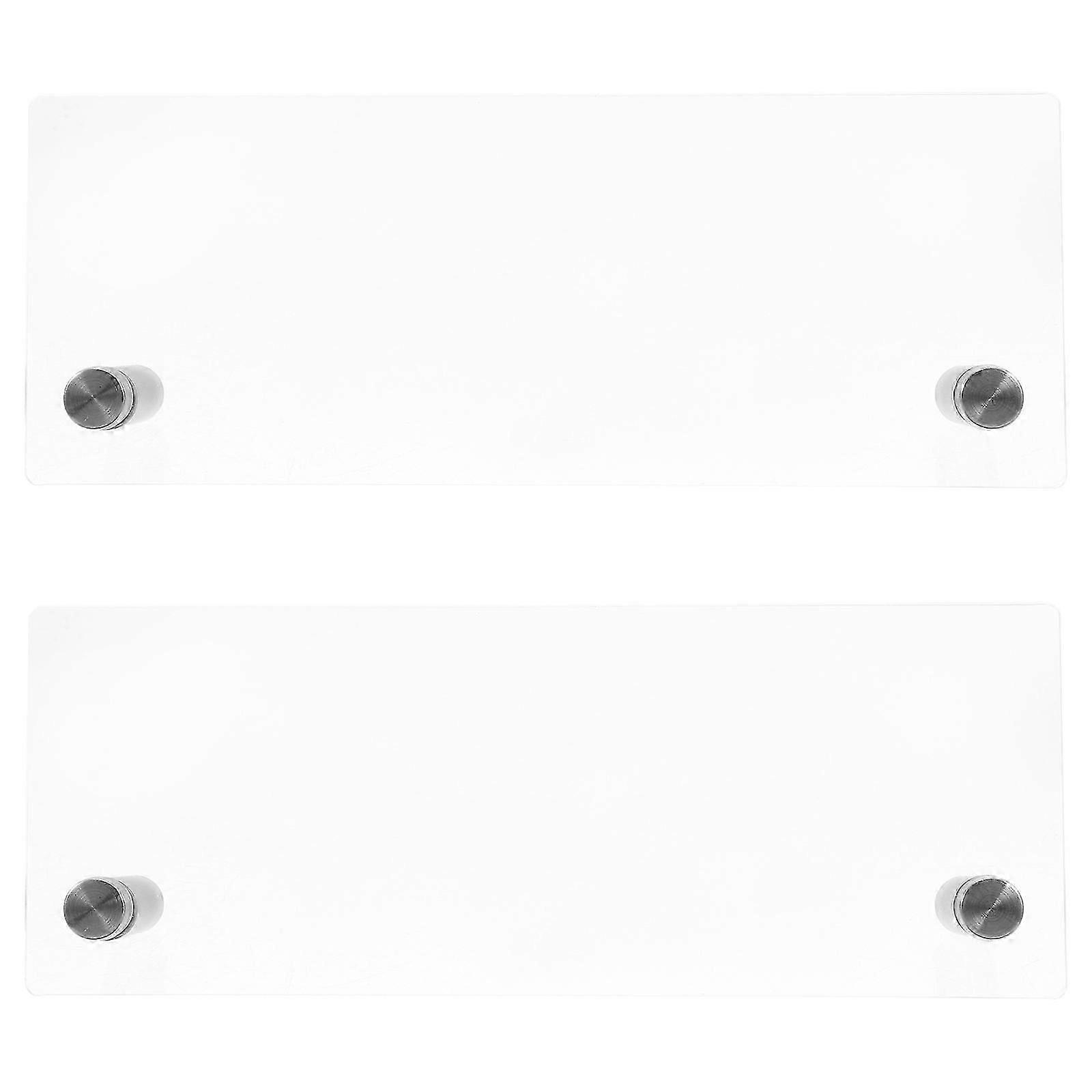 Business Card Display Desk Name Card Plate Reception Area Clear Visibility Material 2Pcs