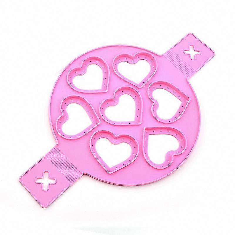 قالب فطيرة حلقة البيض من السيليكون غير اللاصق ، تصميم جديد محسن من السيليكون مانع للتسرب ، صانع فطيرة سيليكون غير لاصق قابل لإعادة الاستخدام (النجوم الوردية)