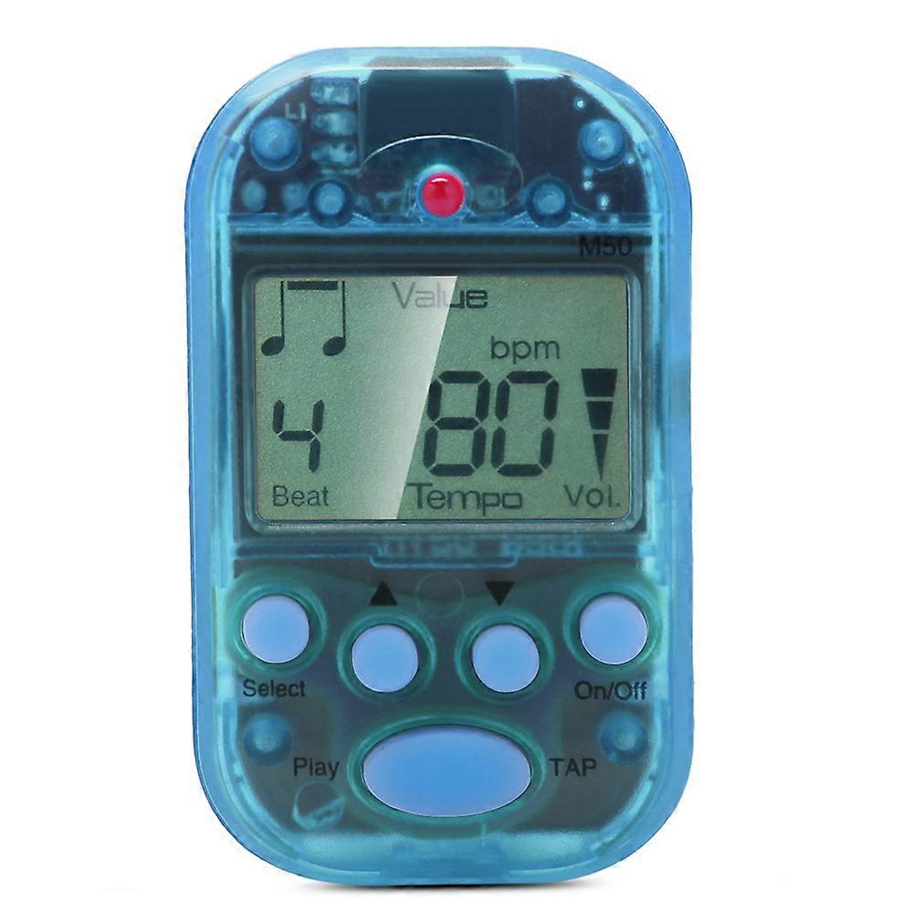 Meideal Mini LCD Digital M50 Metronome Beat Tempo Guitar Music Accessory with Battery(Blue)