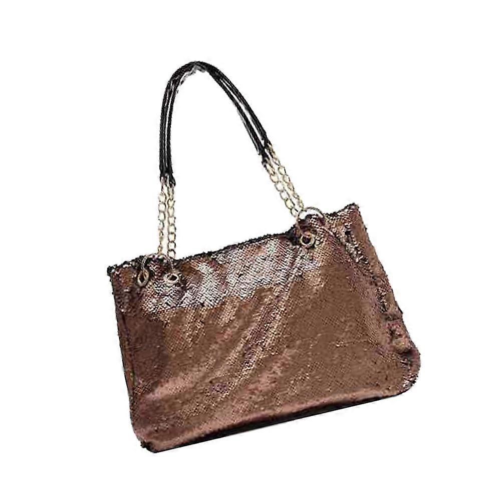 Versatile Reversible Sequins Handbag For Women In Khaki Color Great For Picnicking Hiking And Everyday Leisure 1Pack