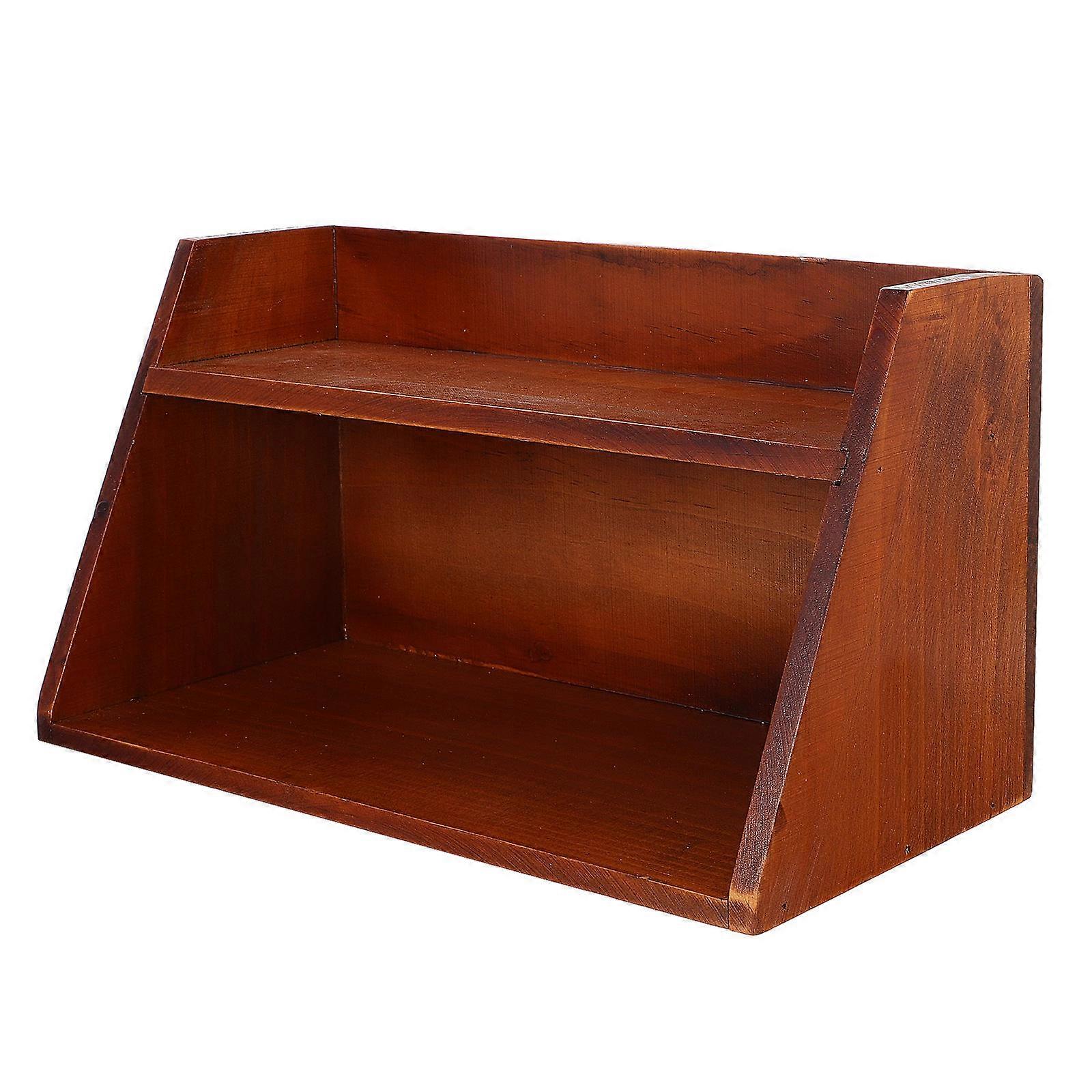 Multifunctional Organizer Rack Desktop Storage For Bathroom Accessories 30x15x15cm Durable Wood Material 1Pcs