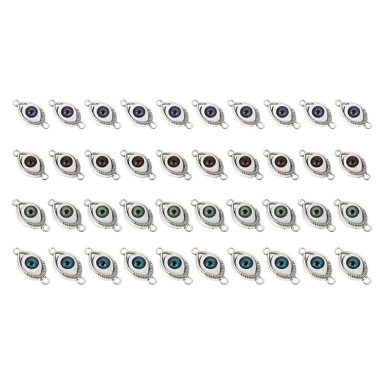 40Pcs Eye Shape Charms Pendants for Necklace Bracelet Earring Jewelry Making