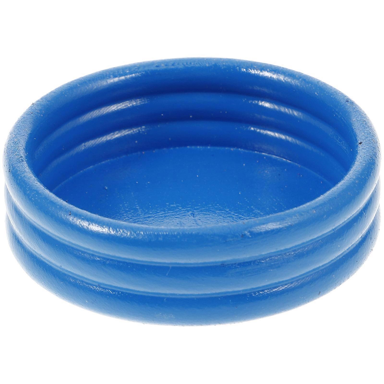 Blue Realistic Mini Pool Toys with Beach Party Figures for Dollhouse Sandbox Decoration Resin 1:64