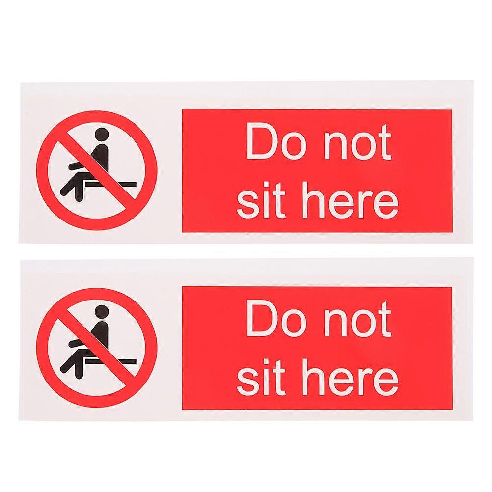 2pcs Self Adhesive No Sitting Warning Decal Safety Sign for Office, School, Hotel Doors Caution Reminder for No Sitting Zones and Safety Awareness