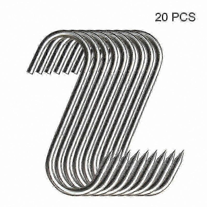Durable Stainless Steel Hooks for Smoking and Kitchen Use - 20 Pack