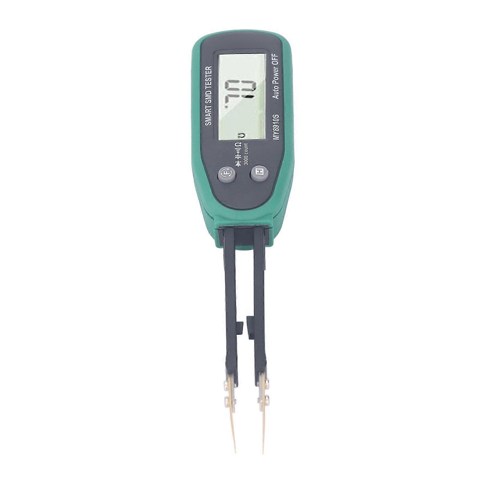 Smart SMD Tester Digital SMD Tester Handheld Capacitance Meter with Golden Tweezers for Resistor Capacitor Diode Testing