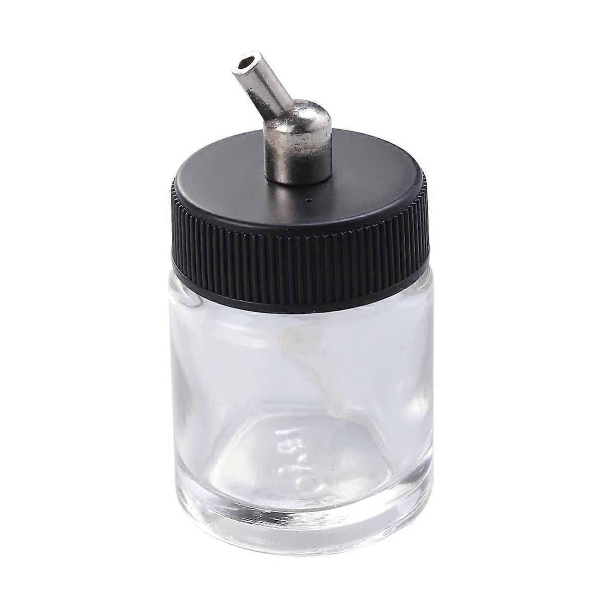Glass Airbrush Paint Bottles with Cap and Adaptor – Refillable Jars Compatible with Siphon Feed Airbrushes Including Master and Badger Professional
