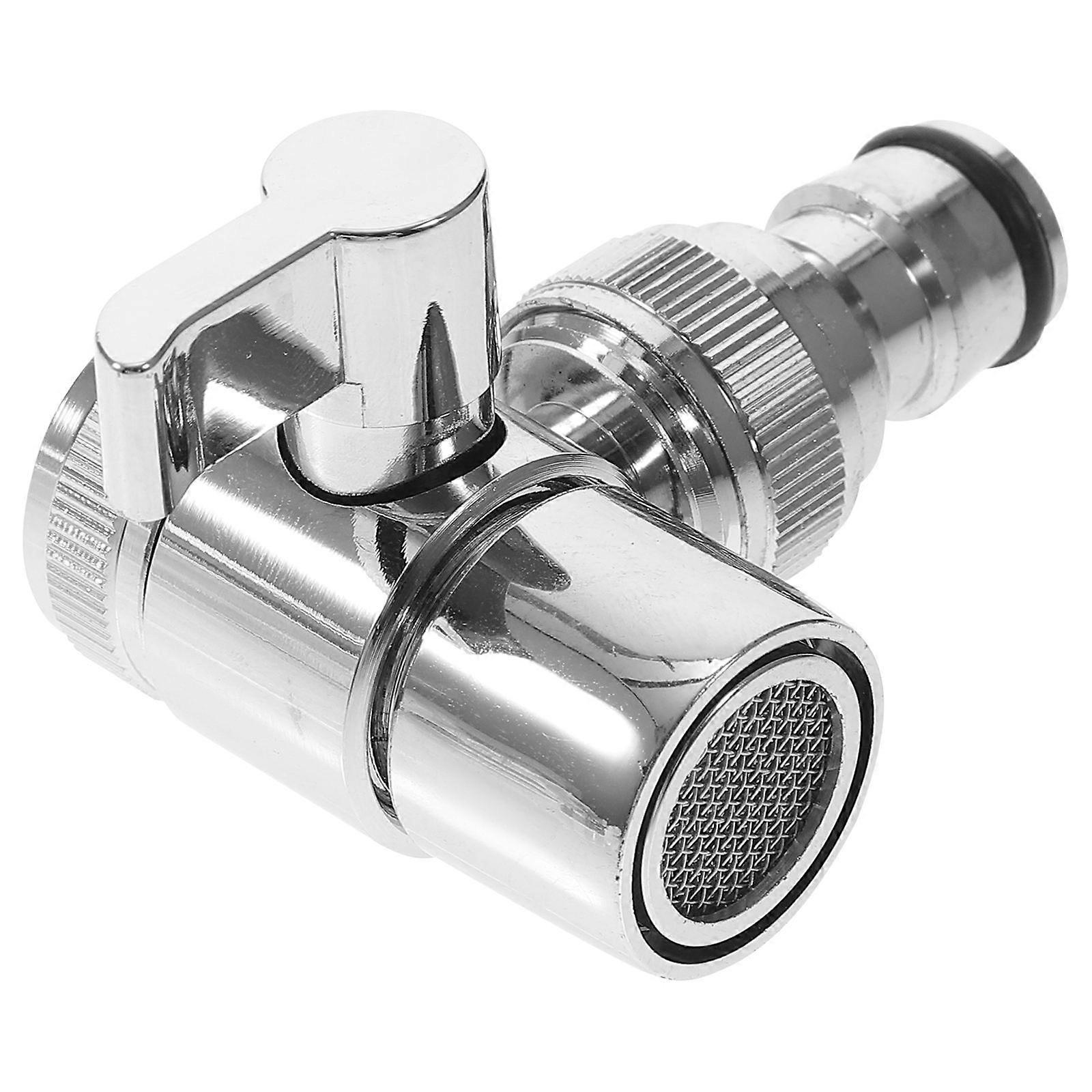 Diverter Valve 4Pcs Sink Faucet To Hose Adapter For Bathroom Applications Cylindrical Silver