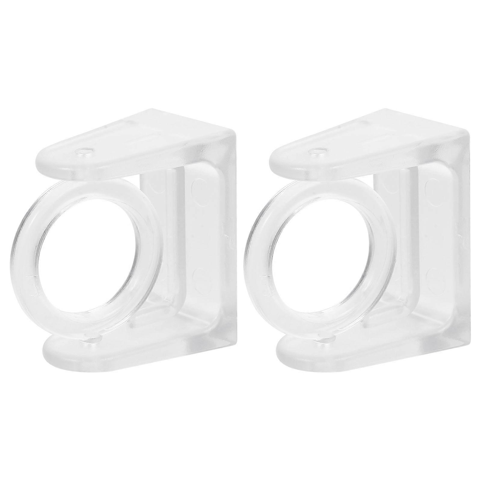 Self Adhesive Transparent Curtain Rod Holders – 2PCS Telescopic Brackets for Shower & Bathroom – Easy No Drill Installation & Strong Support
