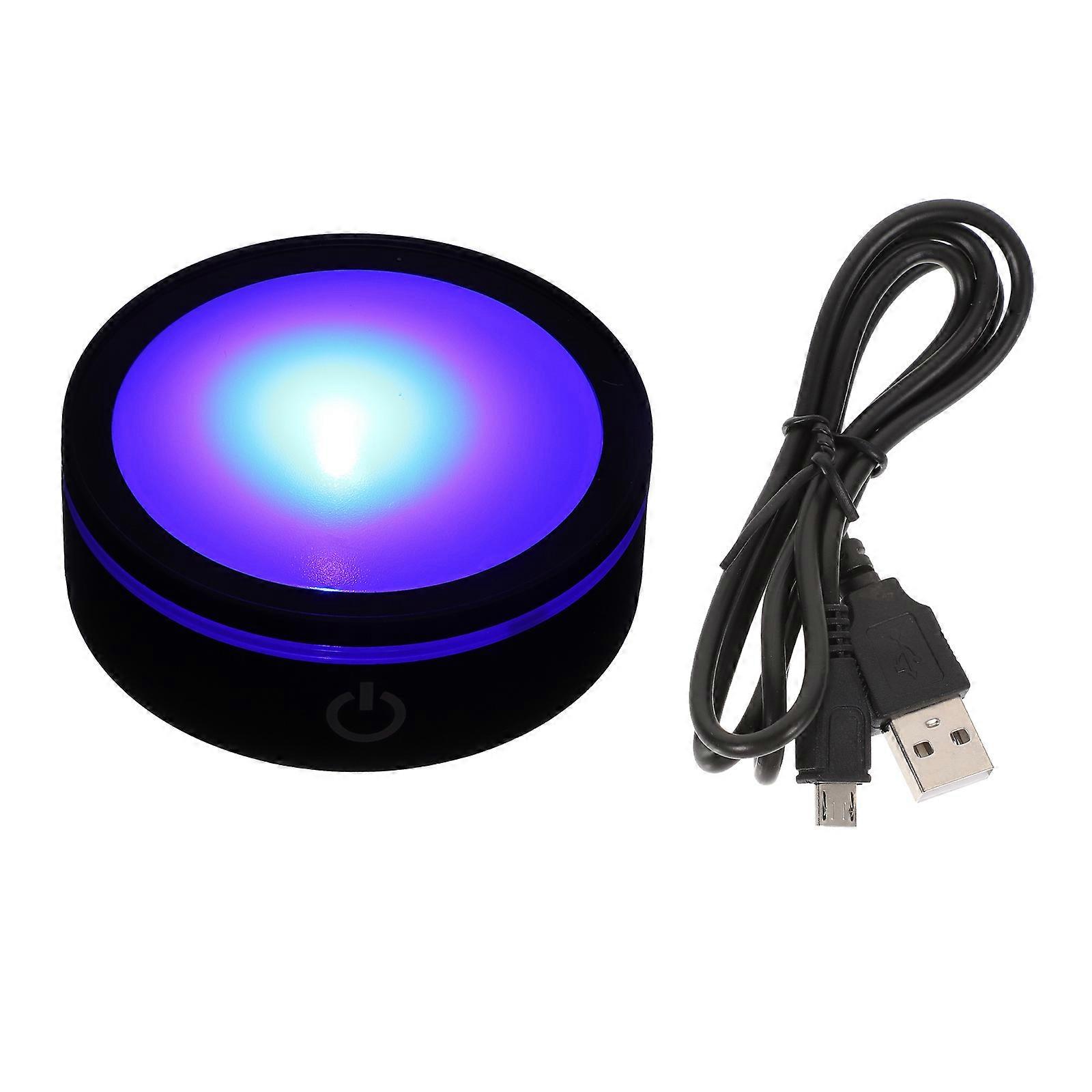 Colorful LED Lamp Holder, Round Double Layer Touch Sensor, USB and Battery Powered, Stylish Home Lighting Decor for Bedroom and Office