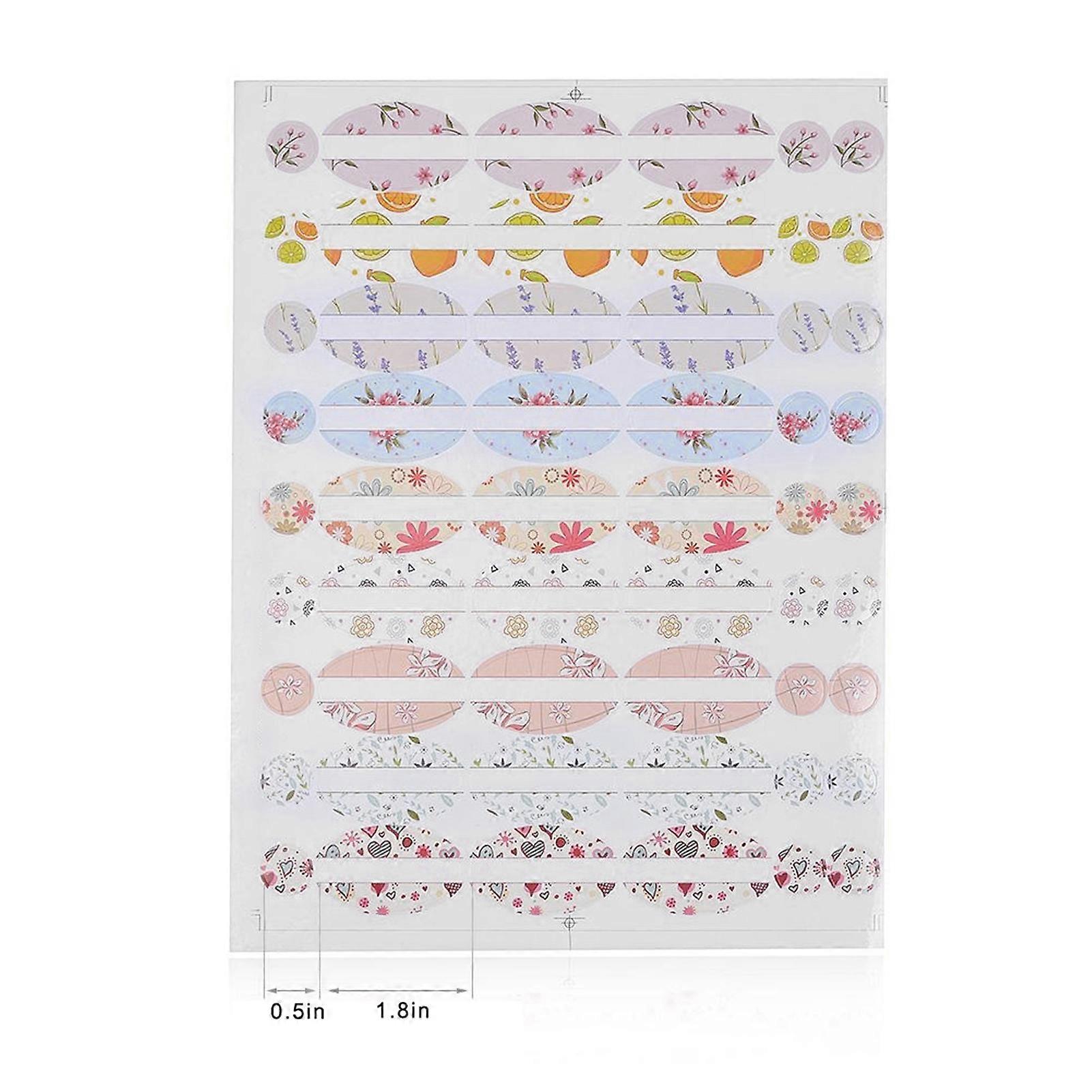 4 Sheets Empty Essential Oil Bottle Sticker Oval Shaped and Round Stickers Perfume Bottle Label