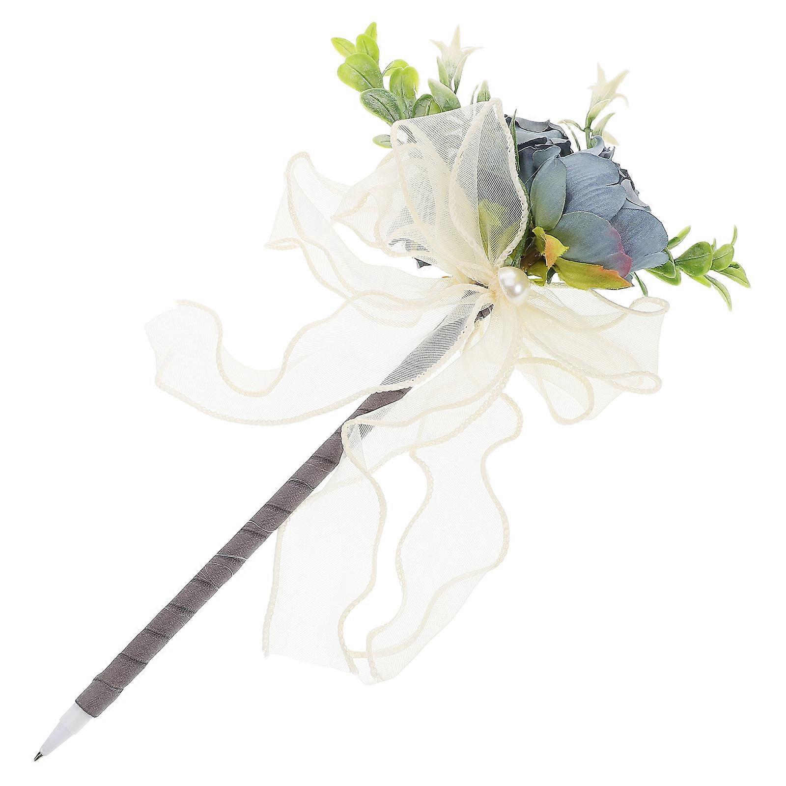 Artificial Flower Design Ballpoint Pen Creative Rose Ink Pen for Effortless Writing, Unique Burnt Edge Craftsmanship