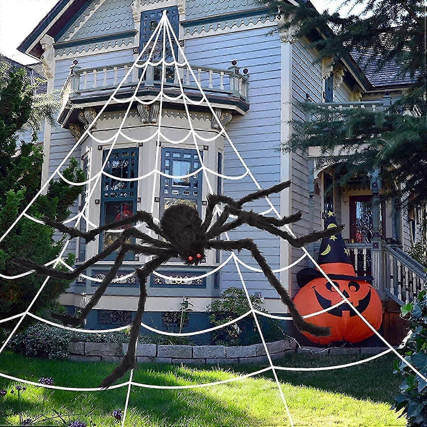 Giant Spider Web Halloween Decorations Large Cobwebs Garden Mesh Outdoor Hanging Ornaments