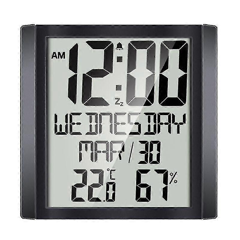 Orologio da parete Extra Large Display digitale Tempo Giorno Calendario Termometro interno Igrometro Tavolo Scrivania Stand & Wall Hanging