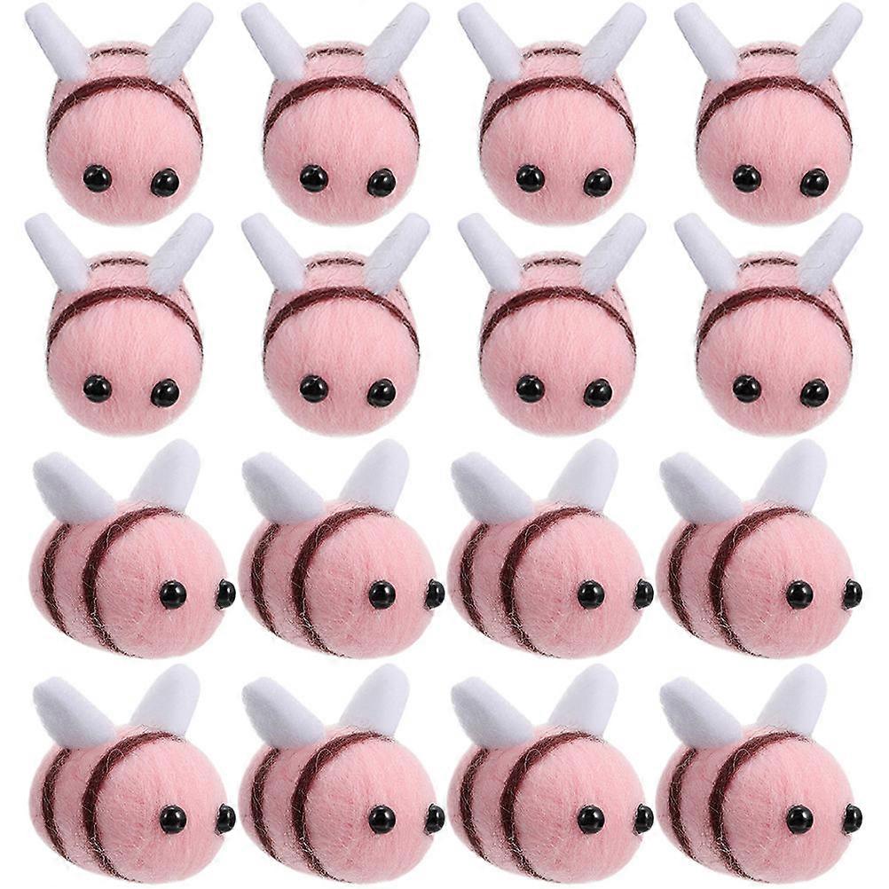Durable Pink Wool Felt Bee Ball Decorations for DIY Crafts Baby Rooms and Parties 25 Pcs