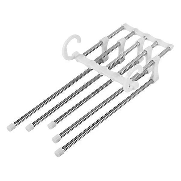 Adjustable Pants Hanger Wardrobe Organizer Non-Slip Multi-Layer Stainless Steel Adjustable Pants Storage Rack Space Saving for Jeans Ties S