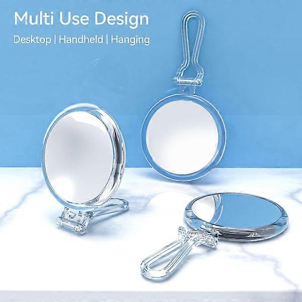 Handheld Mirror with 10x Magnification, 2 Sides with Adjustable Stand, Foldable and Portable, Suitable for Makeup, Shaving