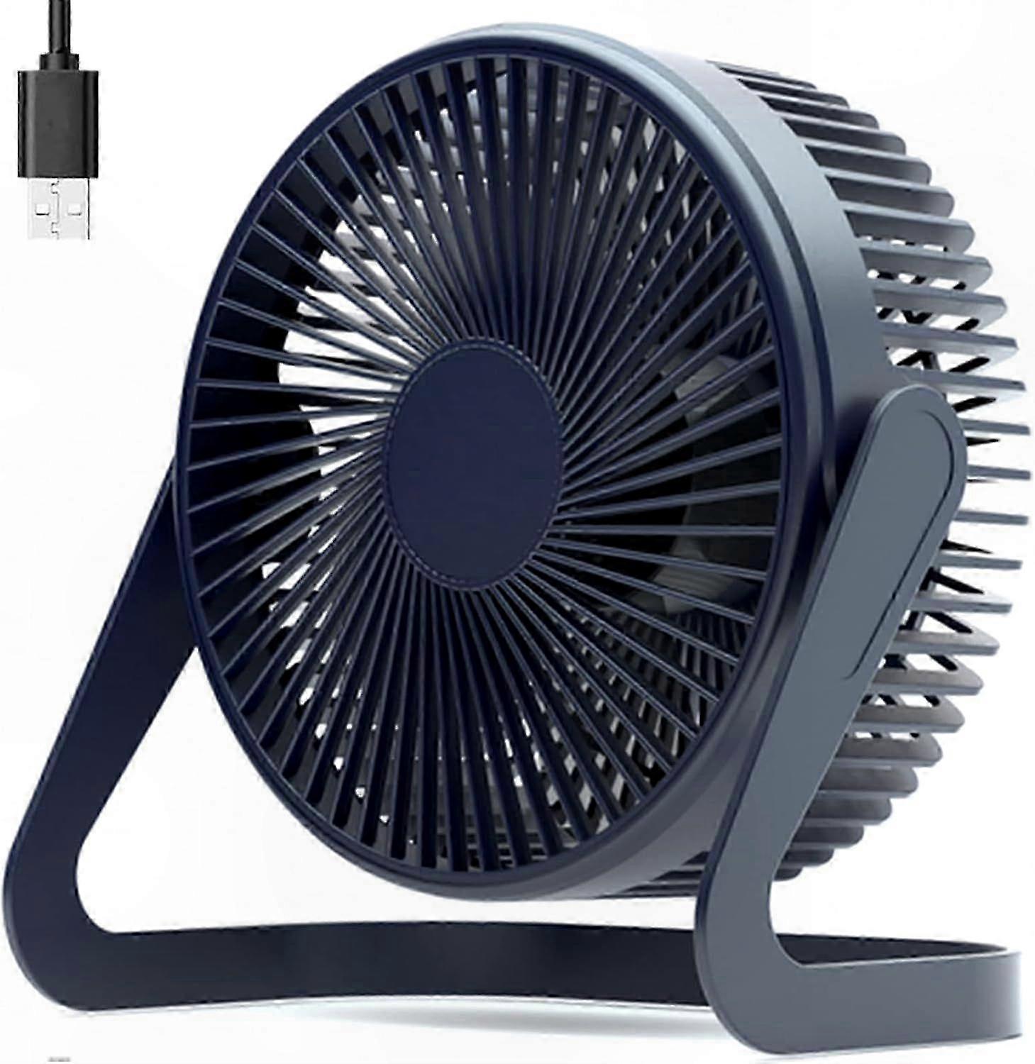 Compact 5" USB Table Fan for Home, Office, Outdoor Use, PC/Laptop Powered Portable Mini Fan for Cooling on the Go