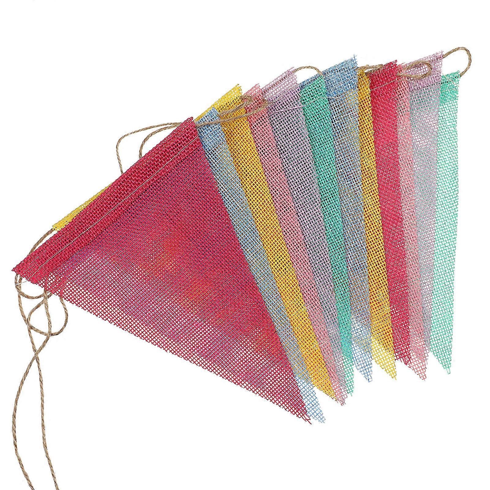 Colorful Triangle Pennant Banner Flags for Parties Weddings Festivals Classroom Decor Made from Polyester Multi 1Set