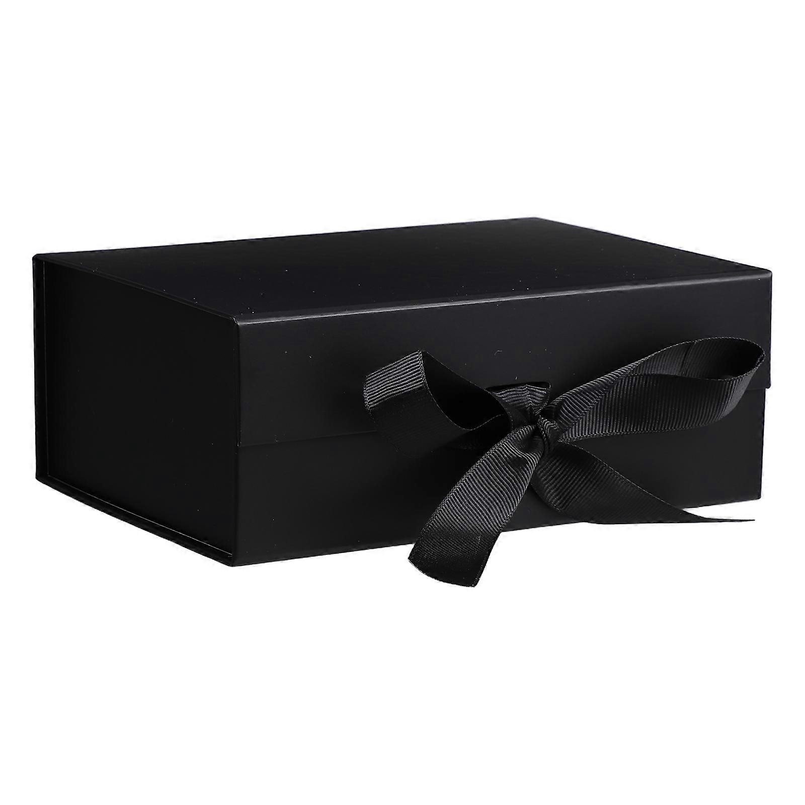 Paperboard Collapsible Box with Lid and Ribbon for Party Planners Holidays Gift Givers 22.10X16.30X8.80CM Packaging 1Set