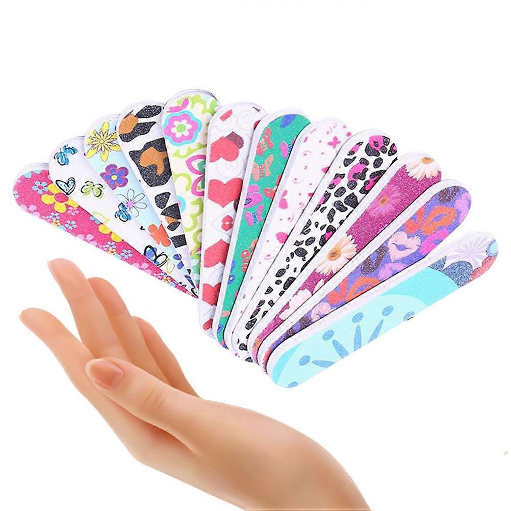Double Sided Mini Nail File Board for Polishing 100Pcs Assorted Colors