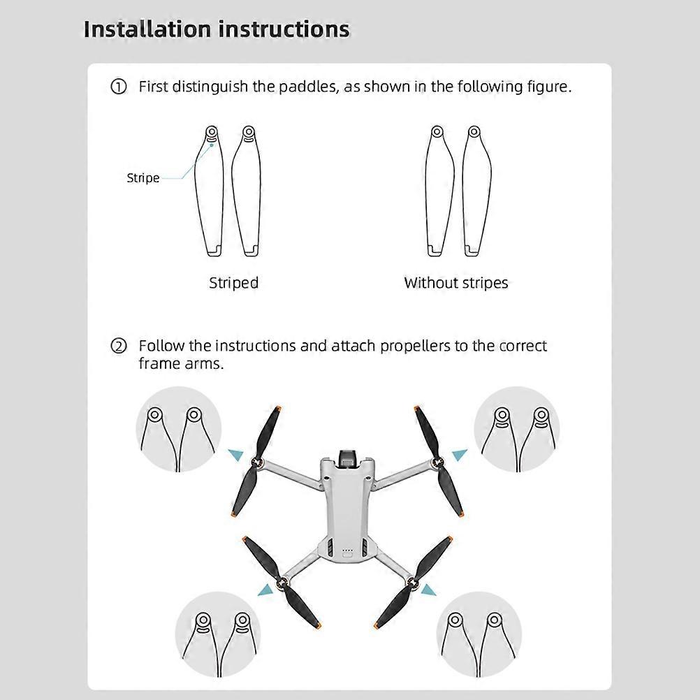 2 Pair Mini 3 Pro Silent Flight Propeller Kit 15.24x7.62cm Orange Edge
