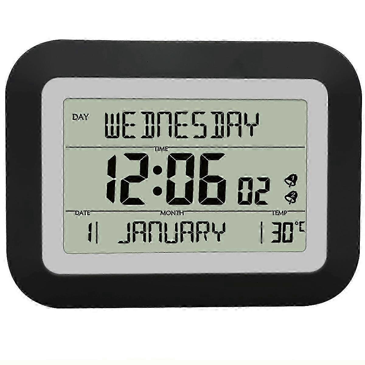 Improved Electronic LED Alarm Clock: Large Screen, LCD Display with Date, Temperature & Humidity Tracker