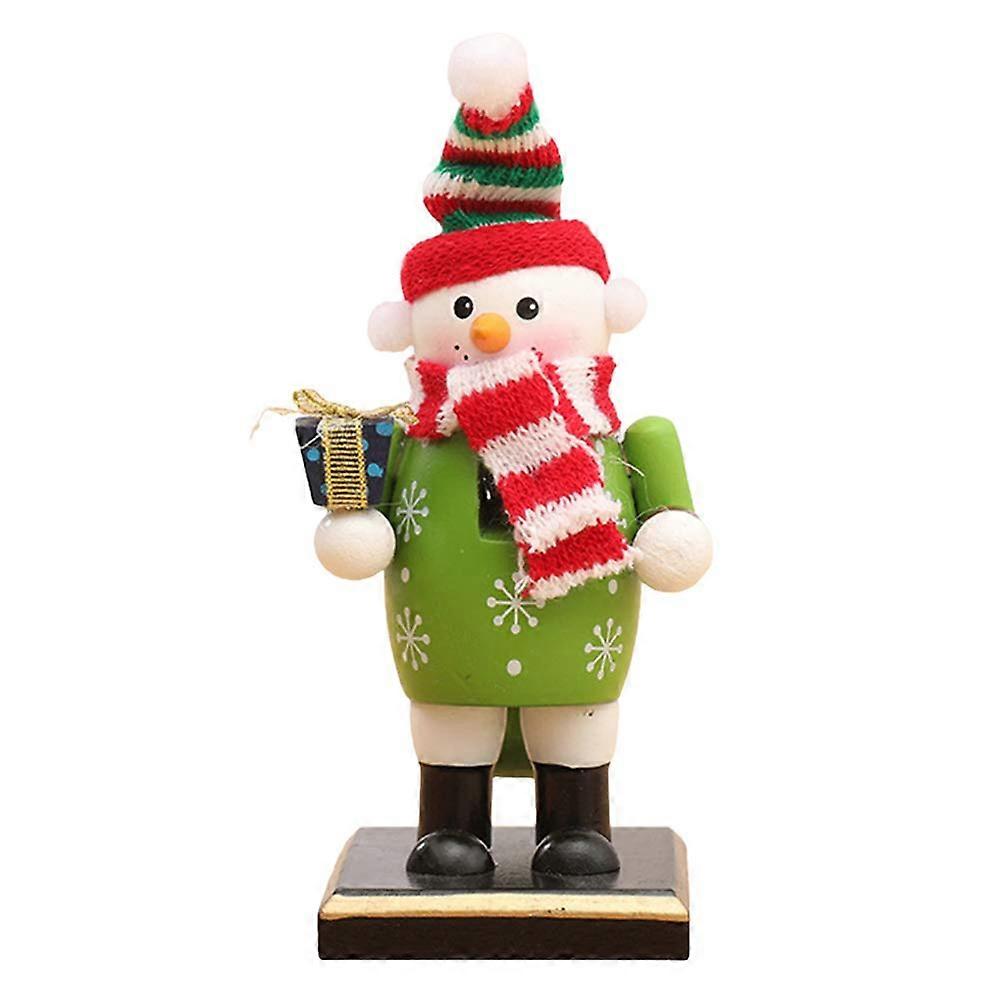 Nutcracker Wooden Ornament For Christmas, Decorative Nutcracker Figures Toy Puppet Snowman Nutcracker Desktop Decor
