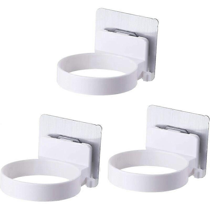 3PCS Wall Mount Hair Dryer Holder, Hair Dryer Mounting Bracket, Self-Adhesive