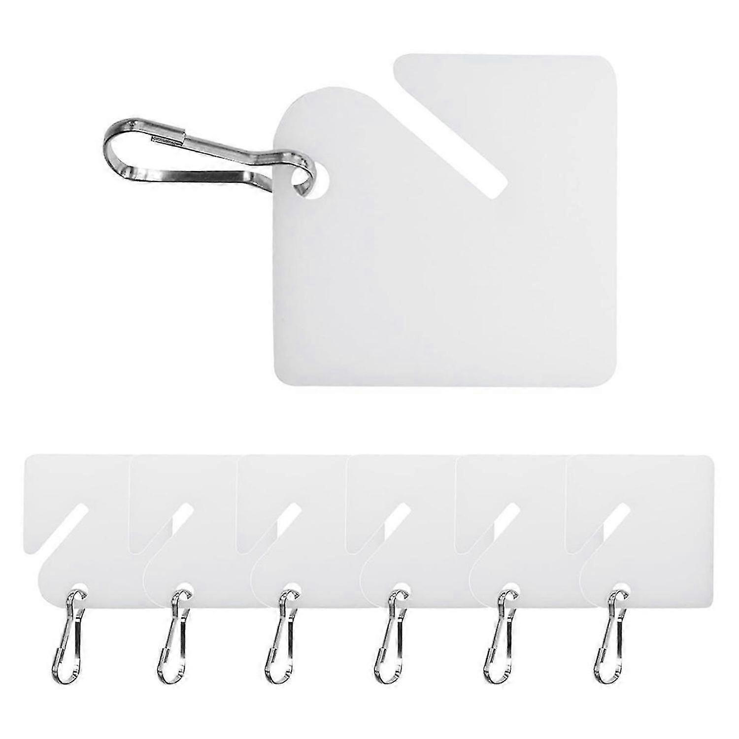 120 Pcs Key Tags Slotted Plastic Hanging Tags 1.5 Inch White Tags with Metal Snap Hooks for Key Cabinets Boxes Lockers